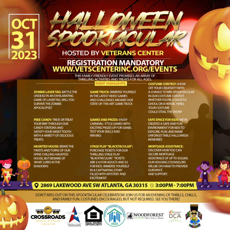 Veterans Center Halloween Spooktacular Event Flyer